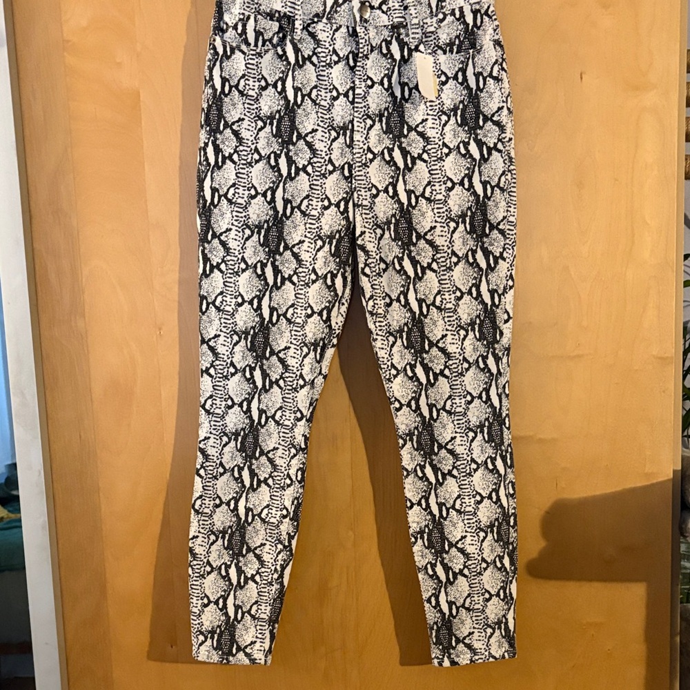Frame Denim Black and White Patterned Jeans